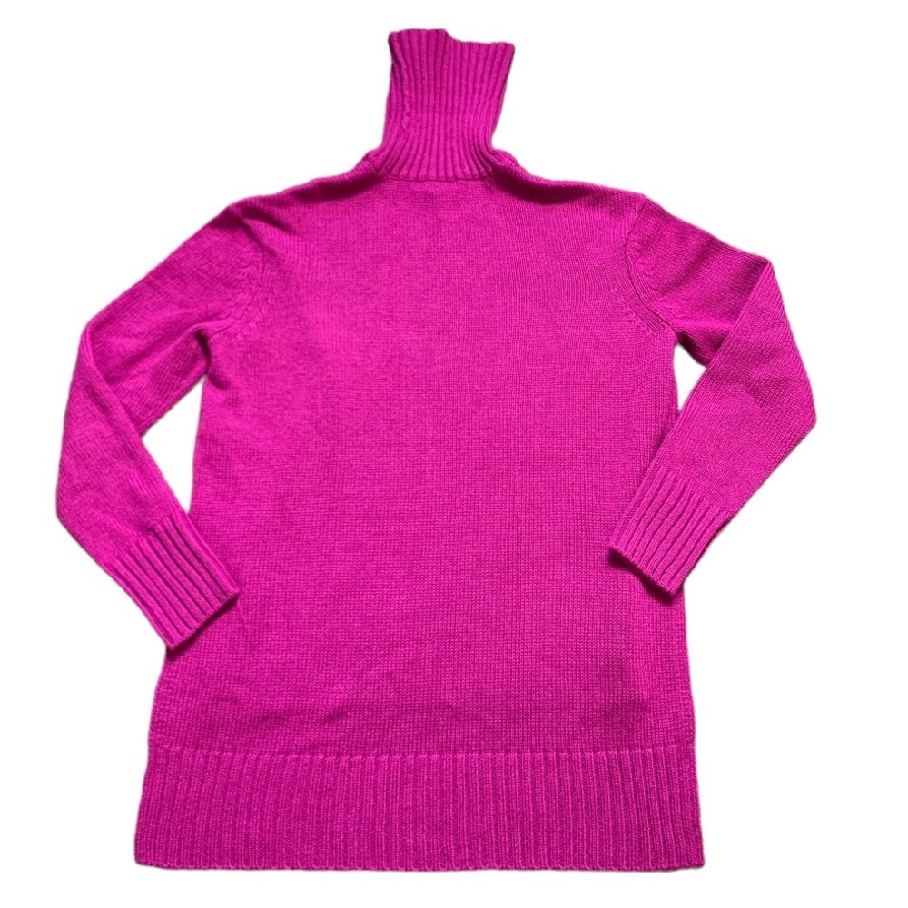 JOE FRESH Barbiecore Chunky Knit Hi-Lo Turtleneck Sweater S - Picture 6 of 10